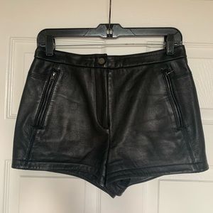 BCBGMAXAZRIA Leather Shorts, Small